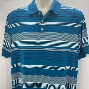 Brooks Brothers striped golf polo shirt medium